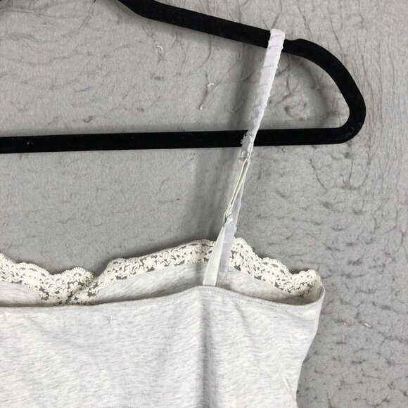 Y2K American Eagle Outfitter Cami Top Womens XL Gray Heather Babydoll Lace Trim - Picture 16 of 16